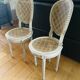 Pair of Louis XVI chairs from the late 19th century with checkerboard caning