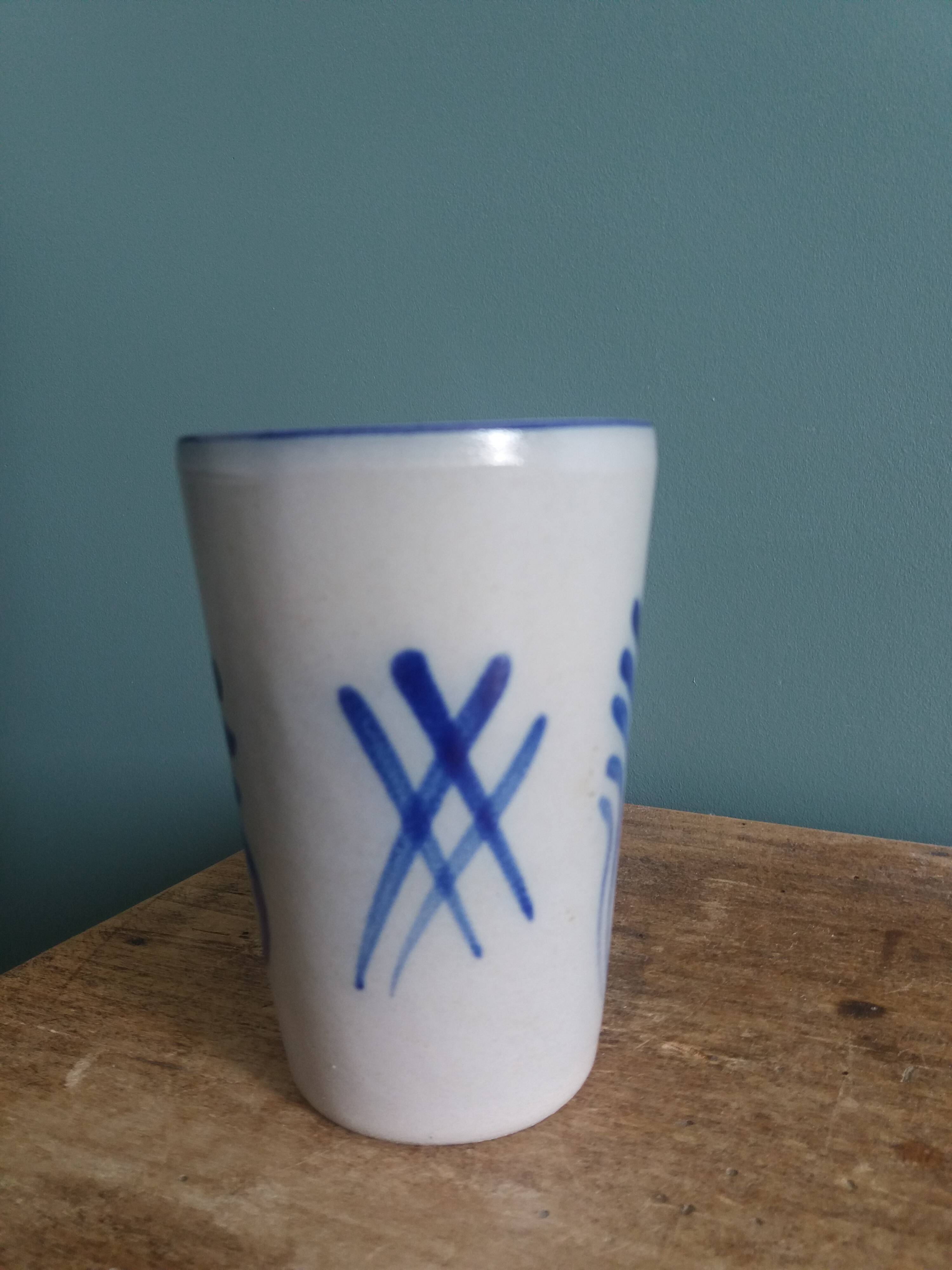 Alsace stoneware tumbler mug glass