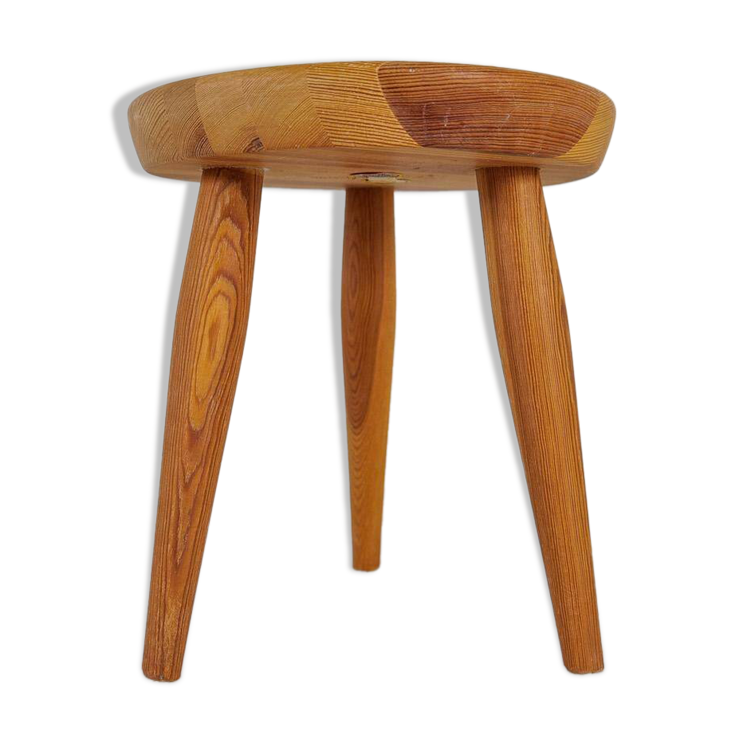 Modern Scandinavian Sculptural Stool in Pine, Sweden, 1970s