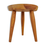 Modern Scandinavian Sculptural Stool in Pine, Sweden, 1970s
