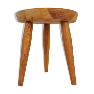 Tabouret Sculptural Scandinave Moderne en Pin, Suède, Années 1970