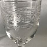 Lot 4 antique liquor glasses engraved with crystal blown