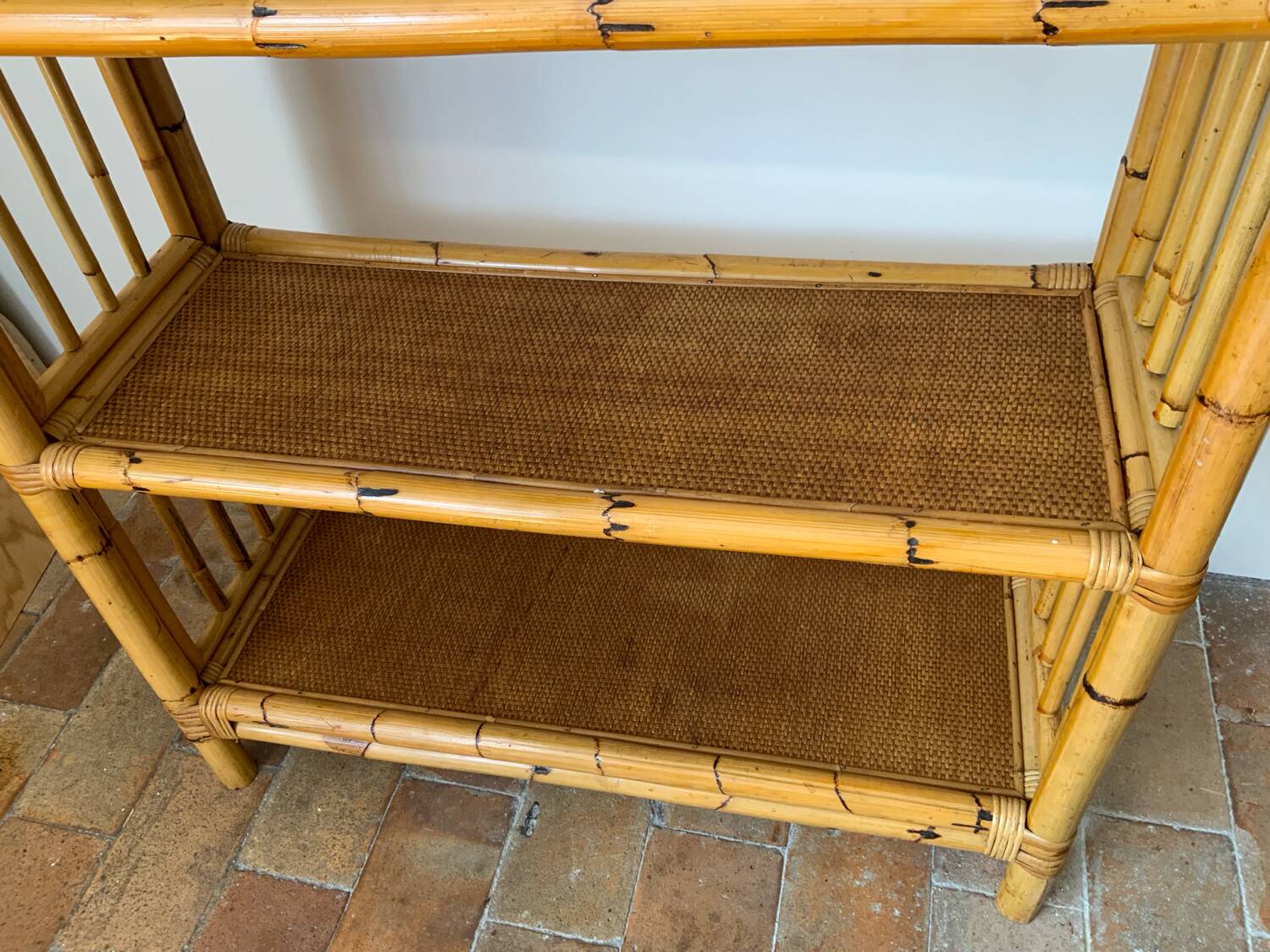 Large rattan shelf