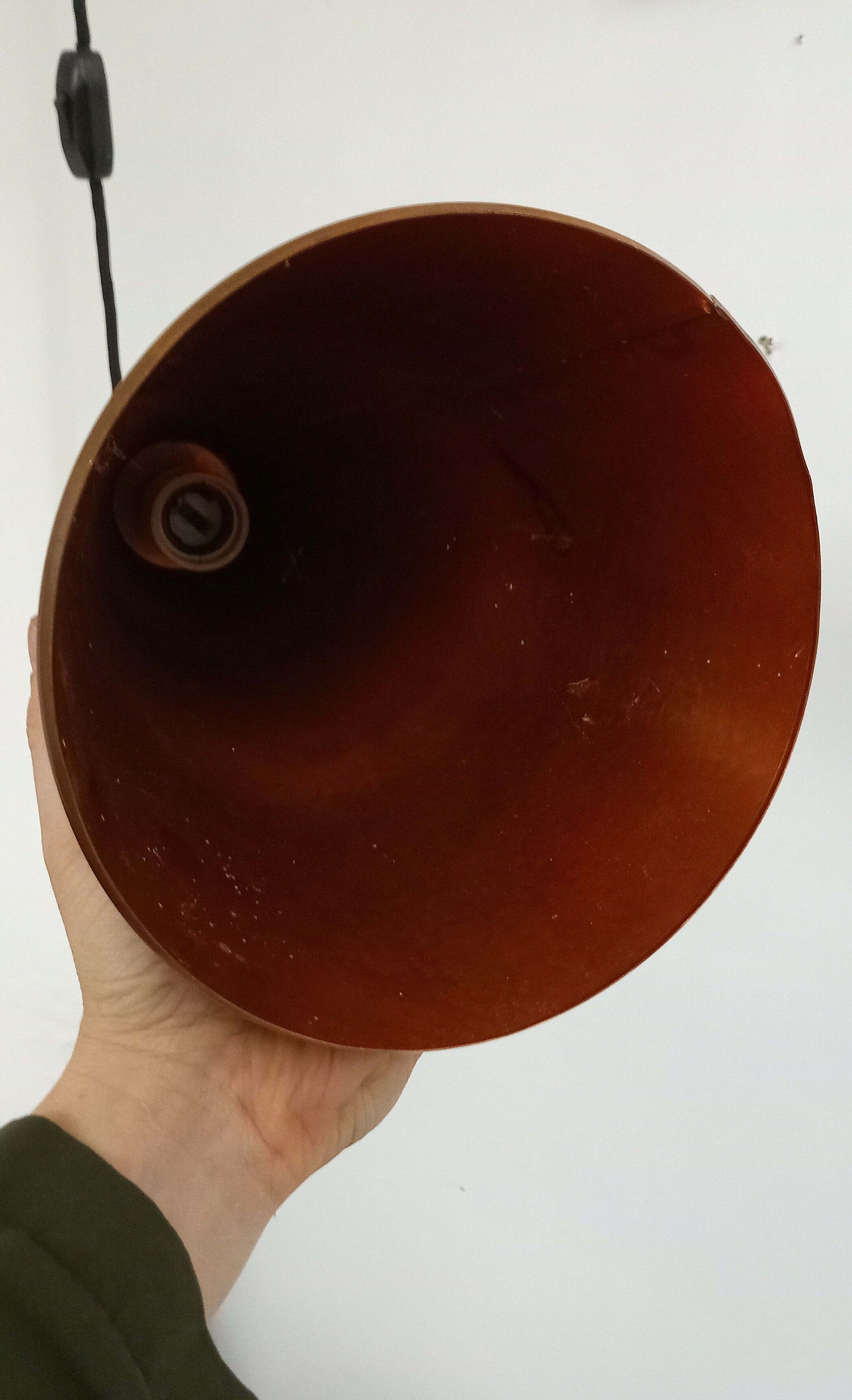 Decorative danish midcentury ceiling lamp in copper