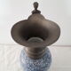Earthenware and pewter ewer with mermaid handle