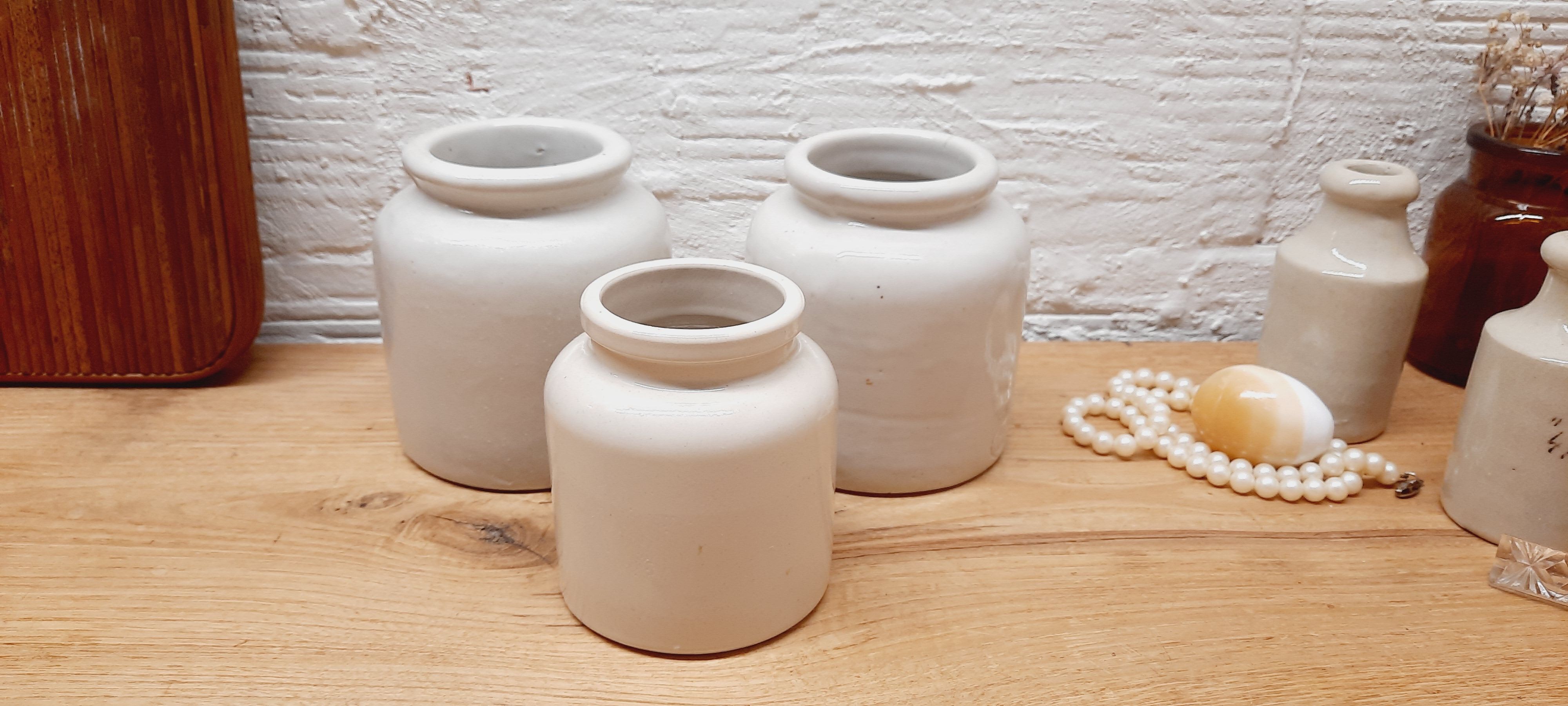 Lot 3 old sandstone pots