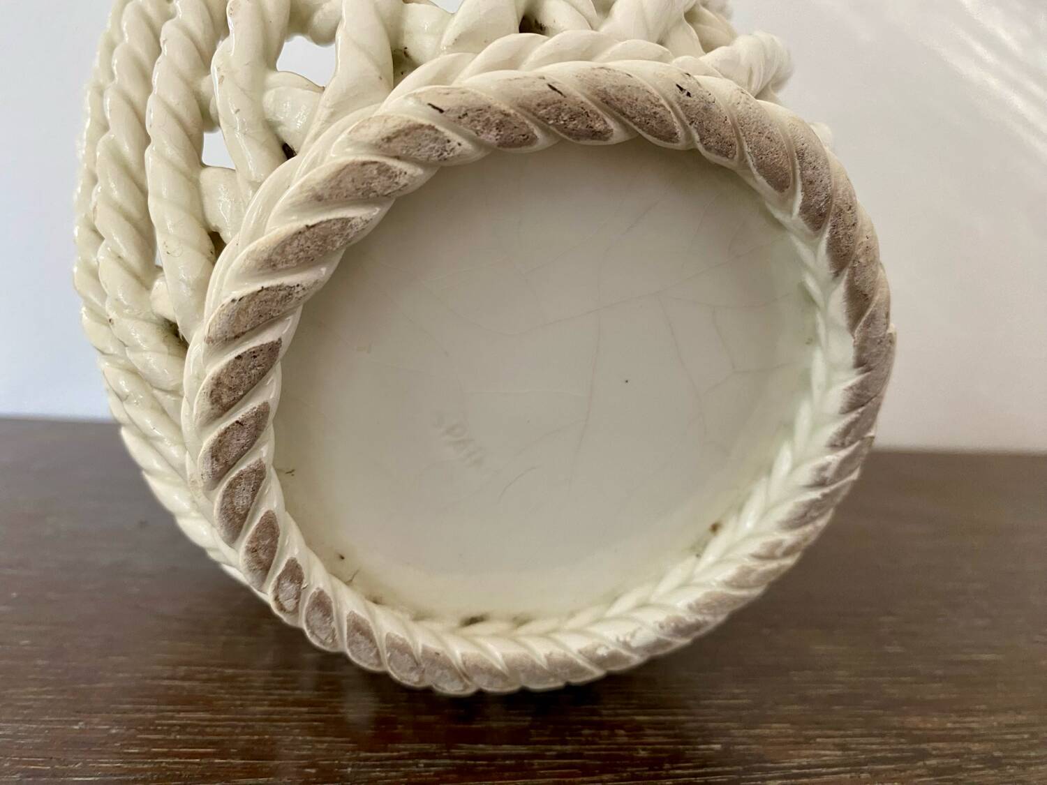 Woven ceramic planter