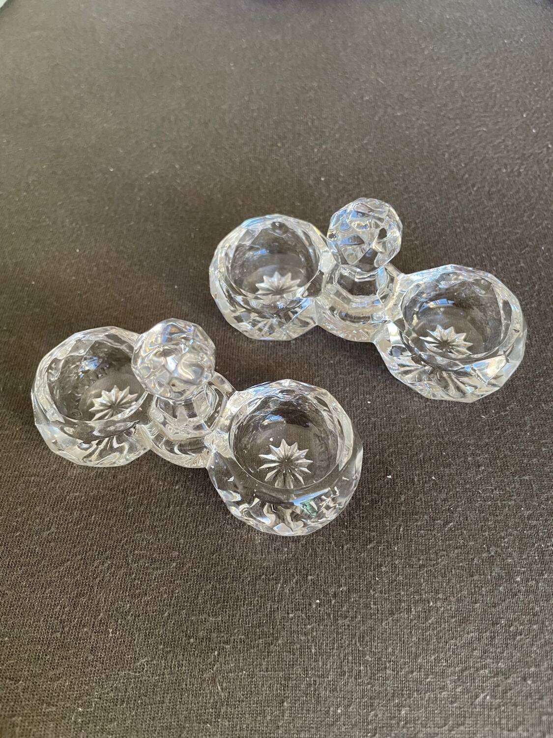 2 vintage Baccarat cut crystal salt cellars