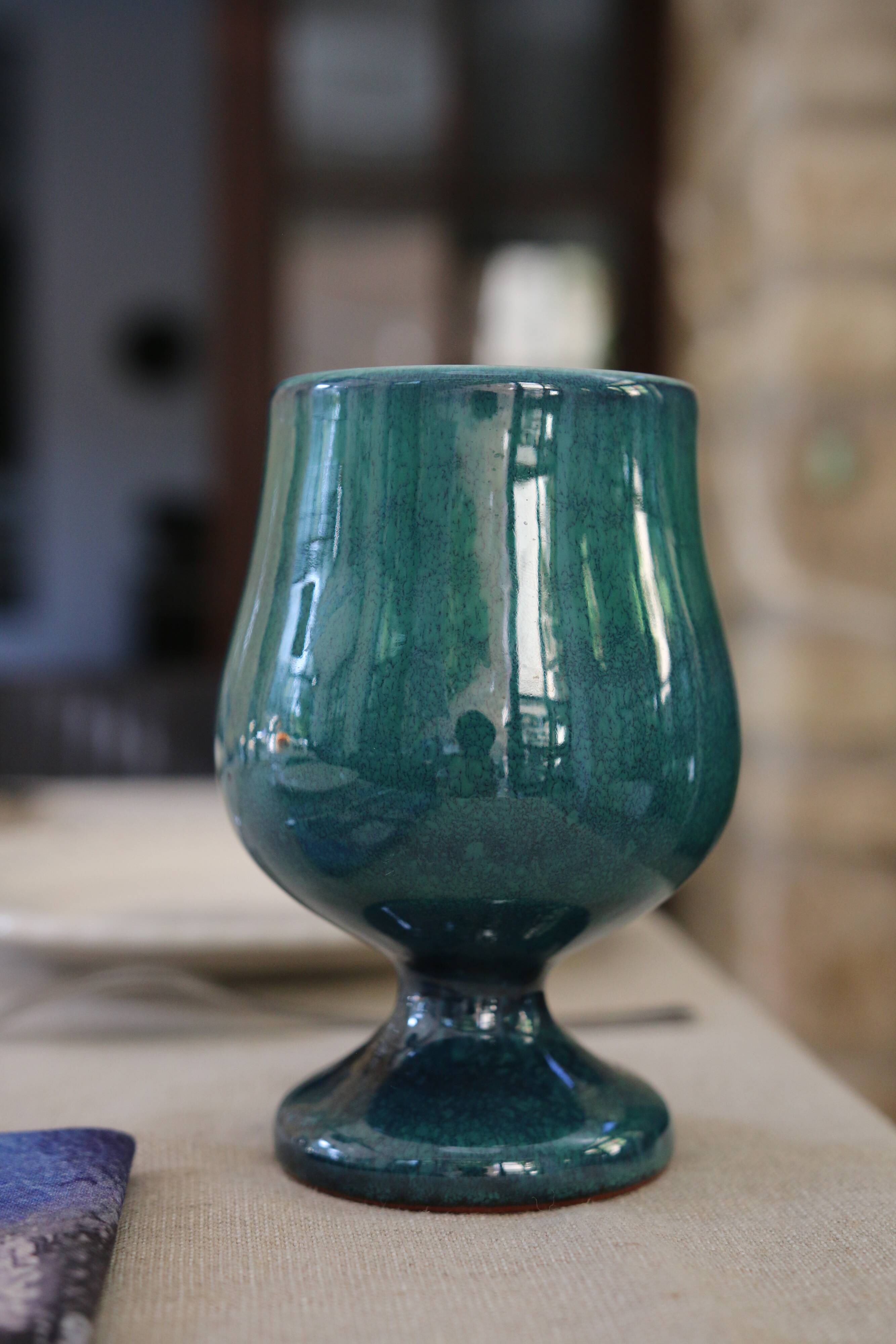 Ceramic Chalice-Glass-Vase Footed by Antonio Lampecco, several available