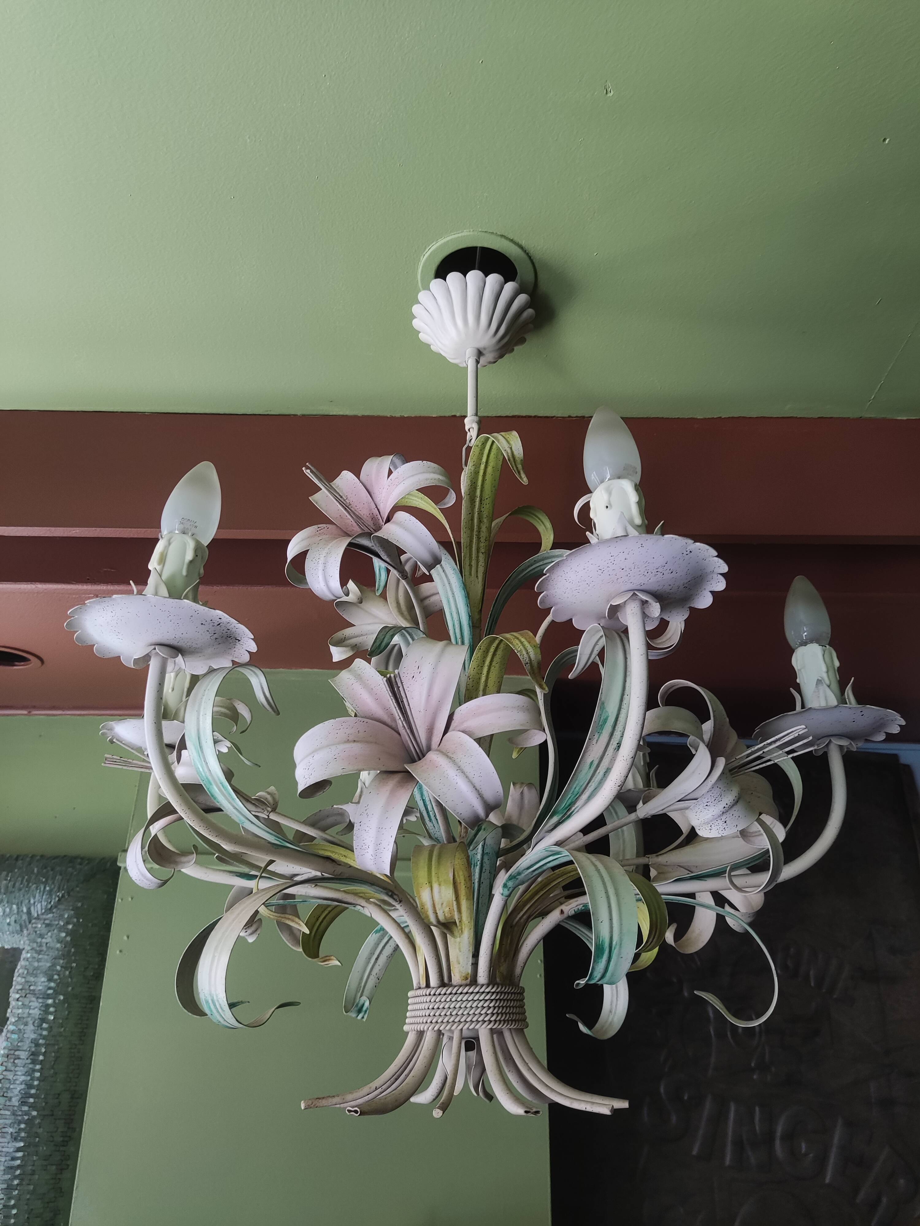 Vintage metal flower chandelier
