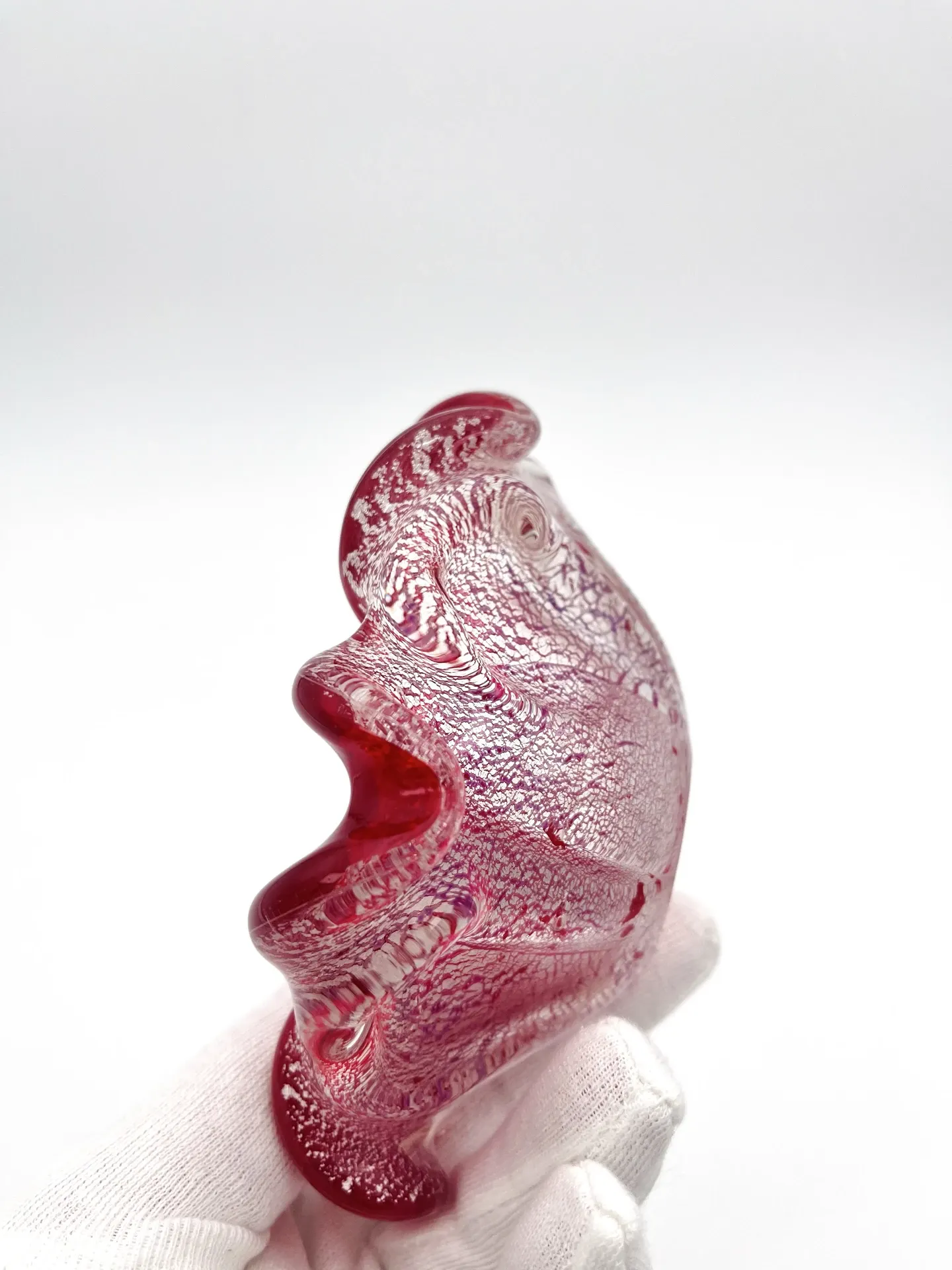 Barovier Toso Murano 1950 Ruby Red Pocket Bowl
