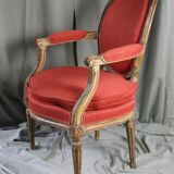 Louis XVI style cabriolet medallion armchair