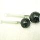 Set of 2 bubbled blown glass vases