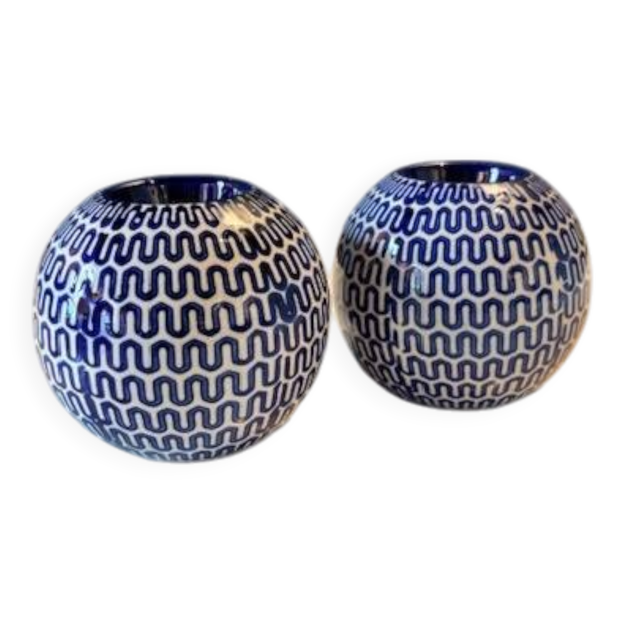 Pair of ball candlesticks
