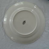 4 flat plates Keller & Guerin Luneville décor flowers Passionflower blue faience old