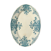 Old earthenware oblong dish, Sarreguemines service Moscow 1900-1925