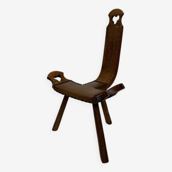 Chaise brutaliste en bois, Espagne