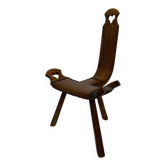 Chaise brutaliste en bois, Espagne