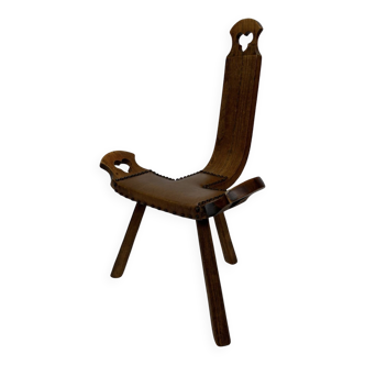 Chaise brutaliste en bois, Espagne