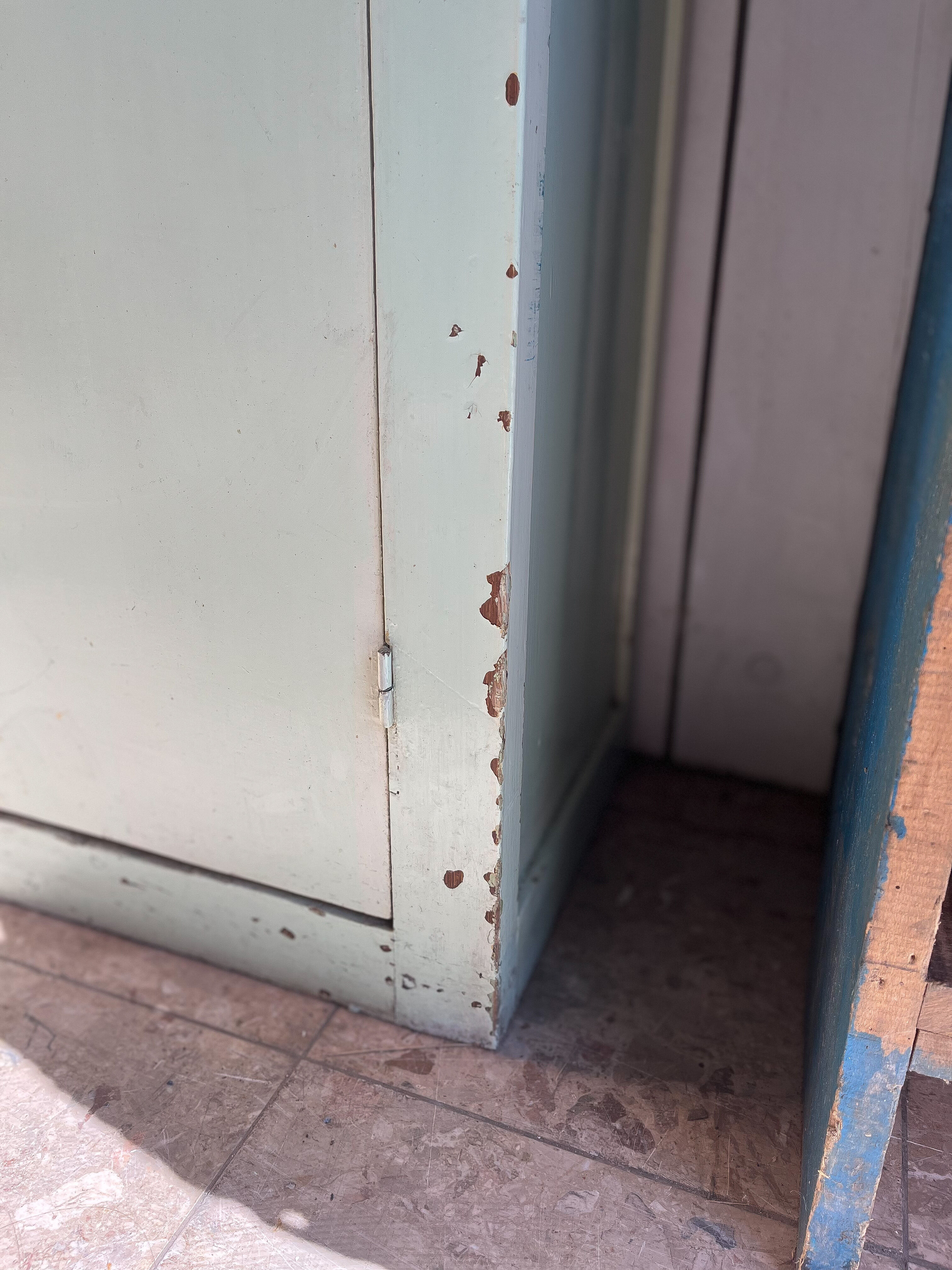 Old original green patina cabinet