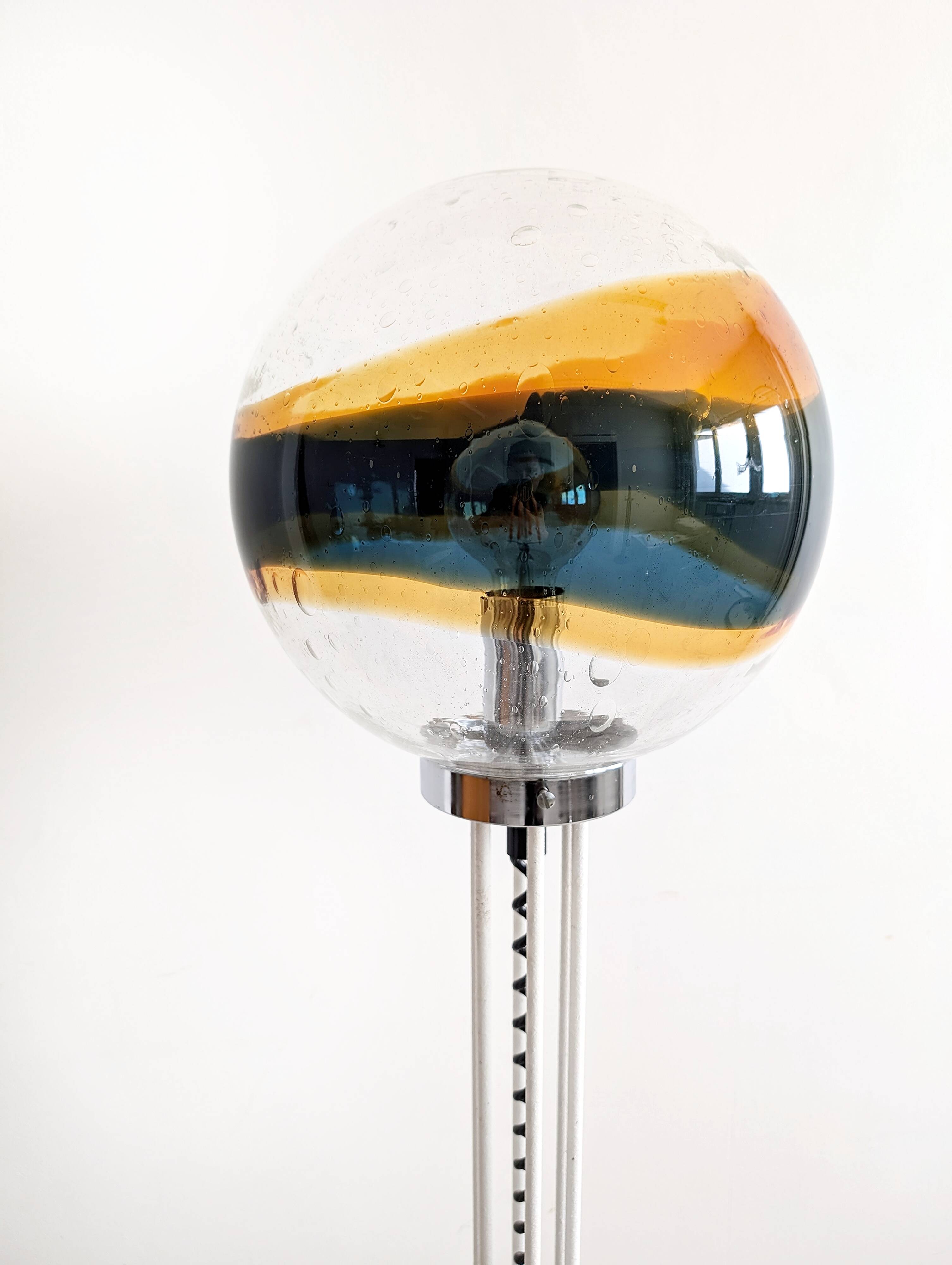 Lampadaire en verre de Murano par Targetti Sankey des années 1970