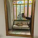 Rectangular gilded mirror, pure lines 59x79cm