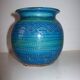 1960s vase by Aldo Londi for Bitossi in "Rimini blue" ceramic.