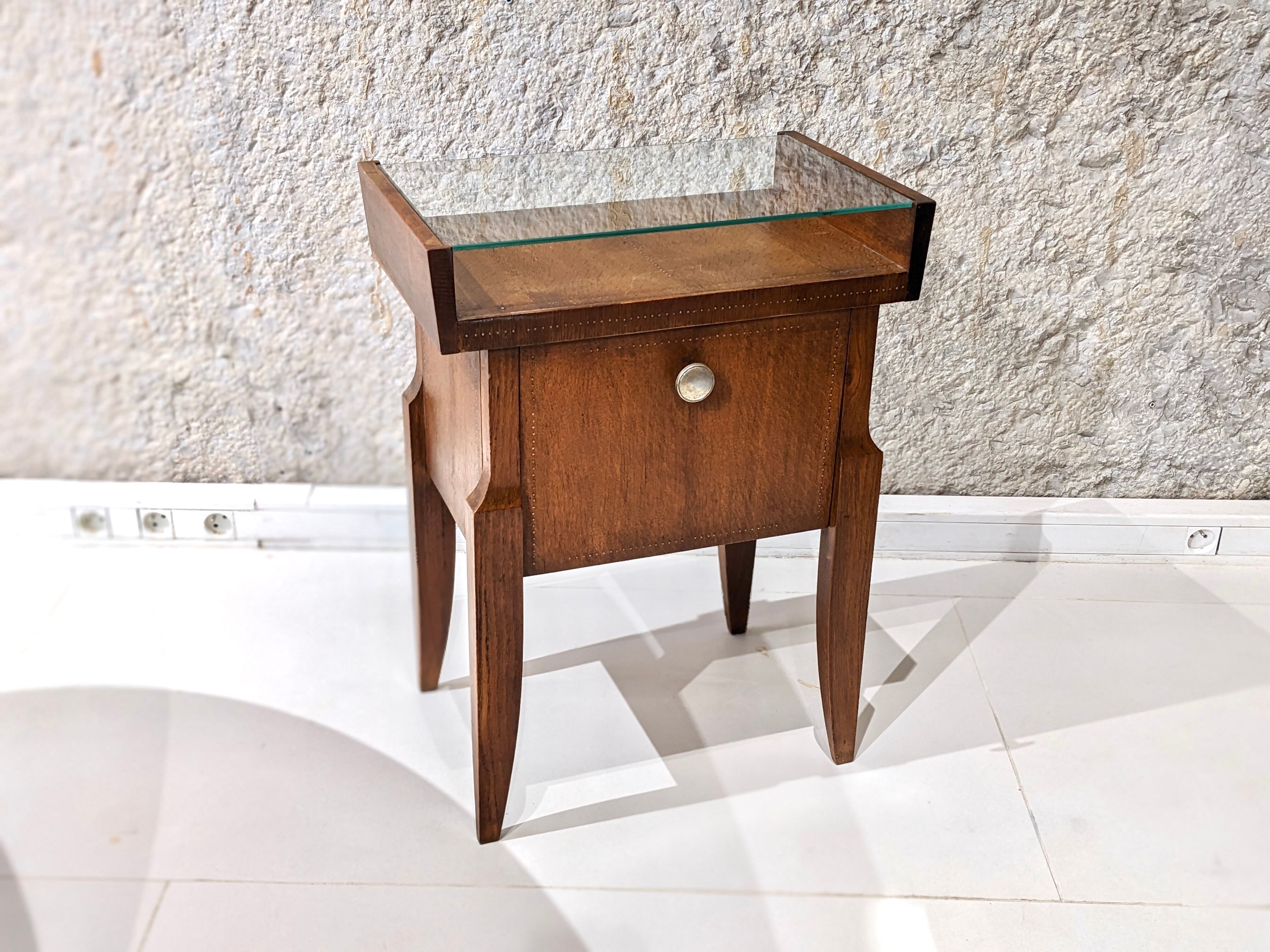 Walnut bedside table