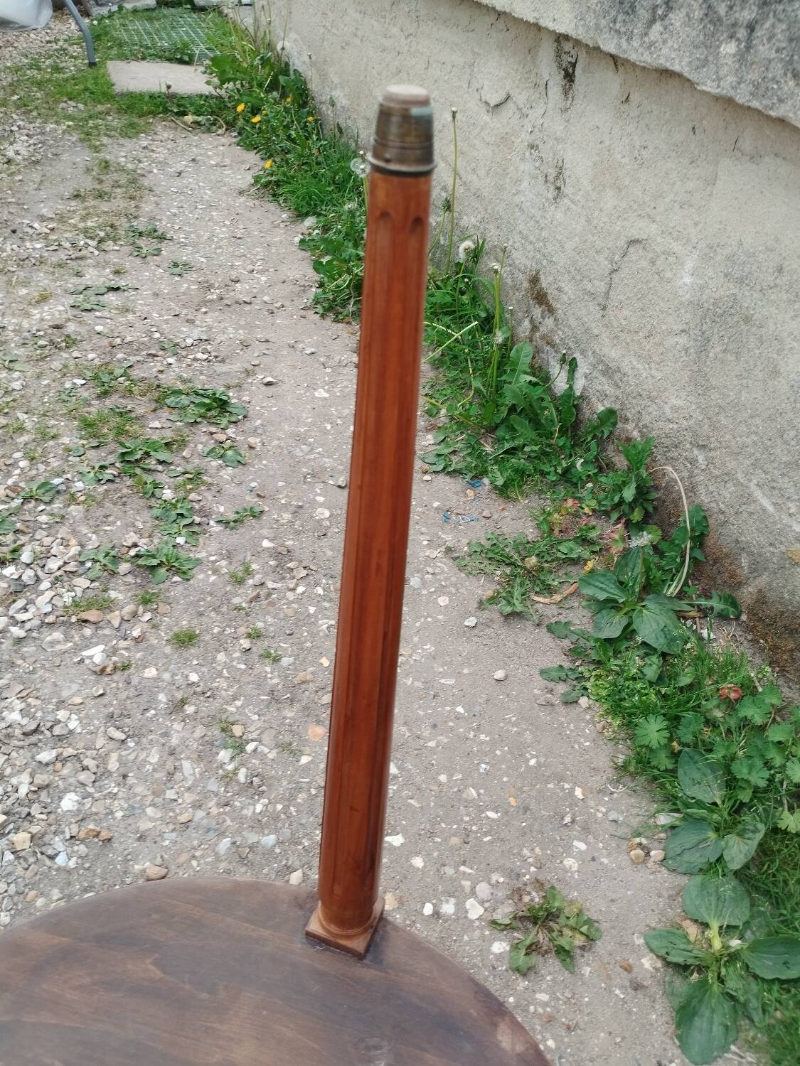Antique bouillotte table with marble top, Louis XVI style