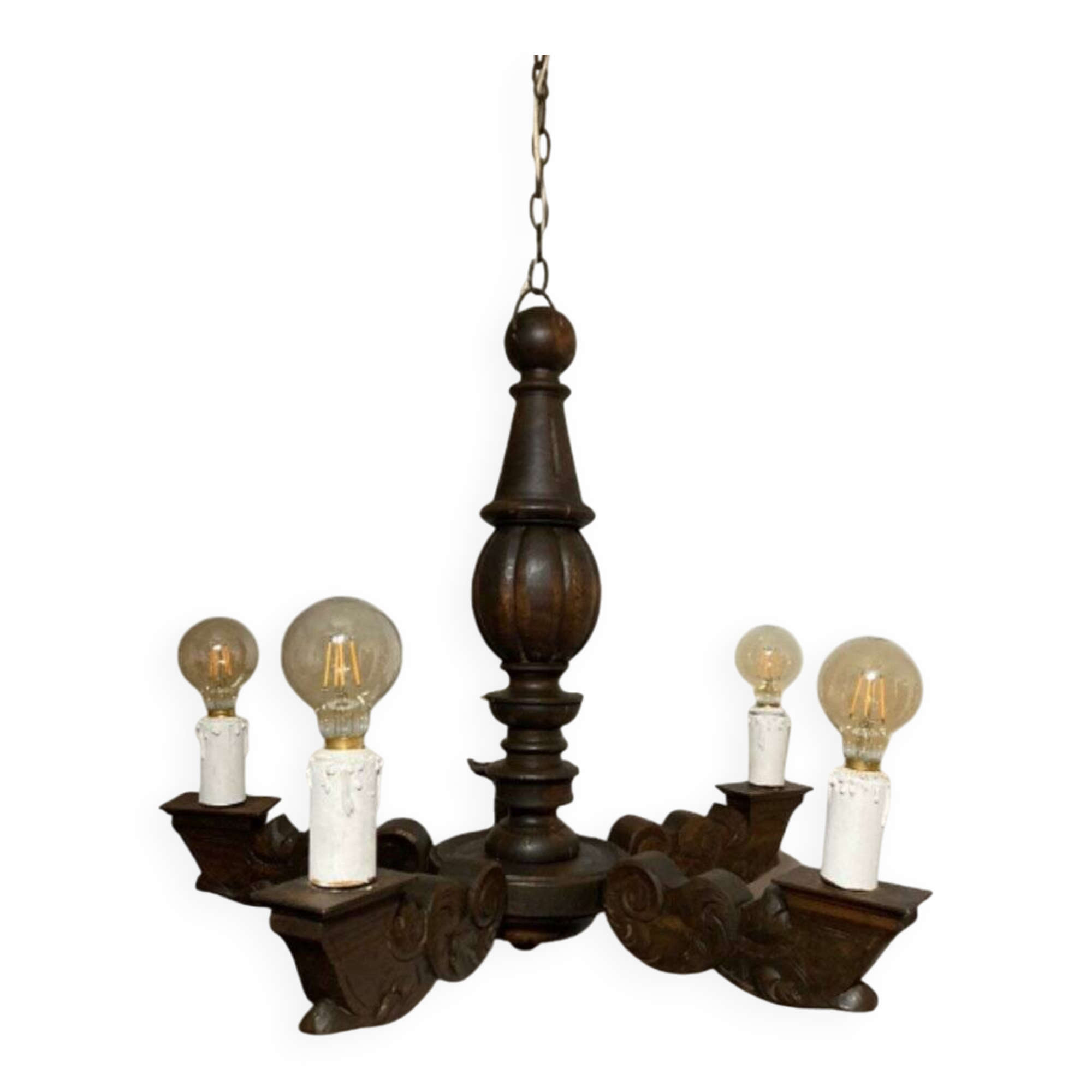 Renaissance wooden chandelier, 1800s