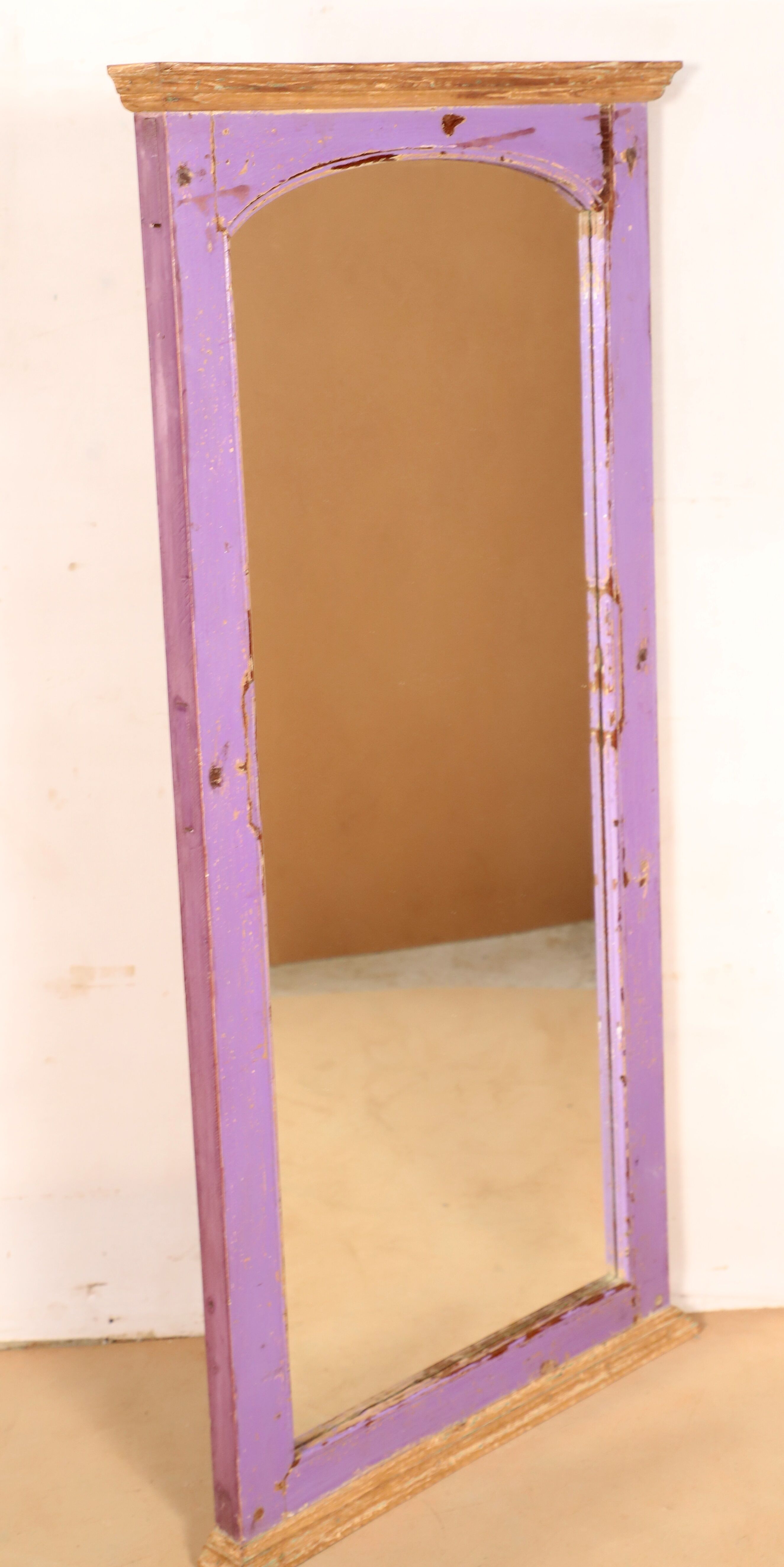 Burmese teak mirror with purple patina