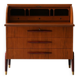 Bureau Secrétaire Scandinave en Teck des Années 1950/60
