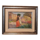 Oil painting of figures on panel in the Impressionist style from the 50s/60s.
