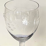 Set of 10 glasses and an engraved glass pitcher