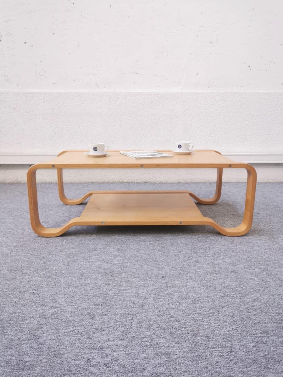 Large light wooden coffee table