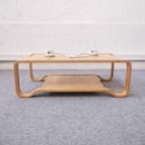 Large light wooden coffee table