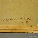 Oil painting by Alexander Michael – Begonias and geraniums, 1980