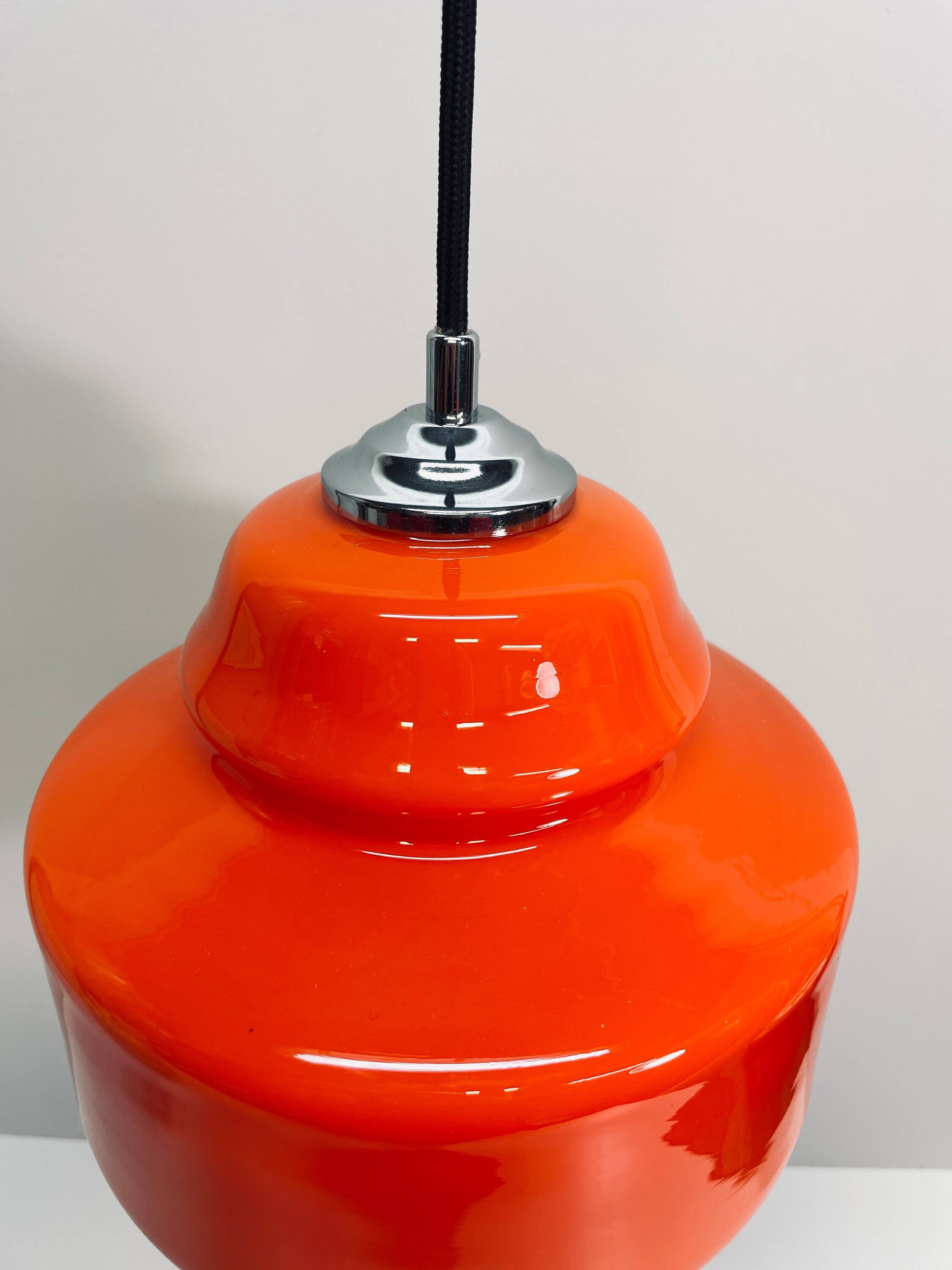 Orange glass pendant lamp Polam-Pila, 1970s.