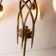 Lustre 5 branches laiton opaline 1960 enroulée