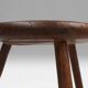 Hand-carved solid wood tripod stool with beautiful patina, France ca. 1900