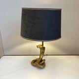 Lampe à poser 'Cobra' en bronze doré Hollywood Regency ca 1970