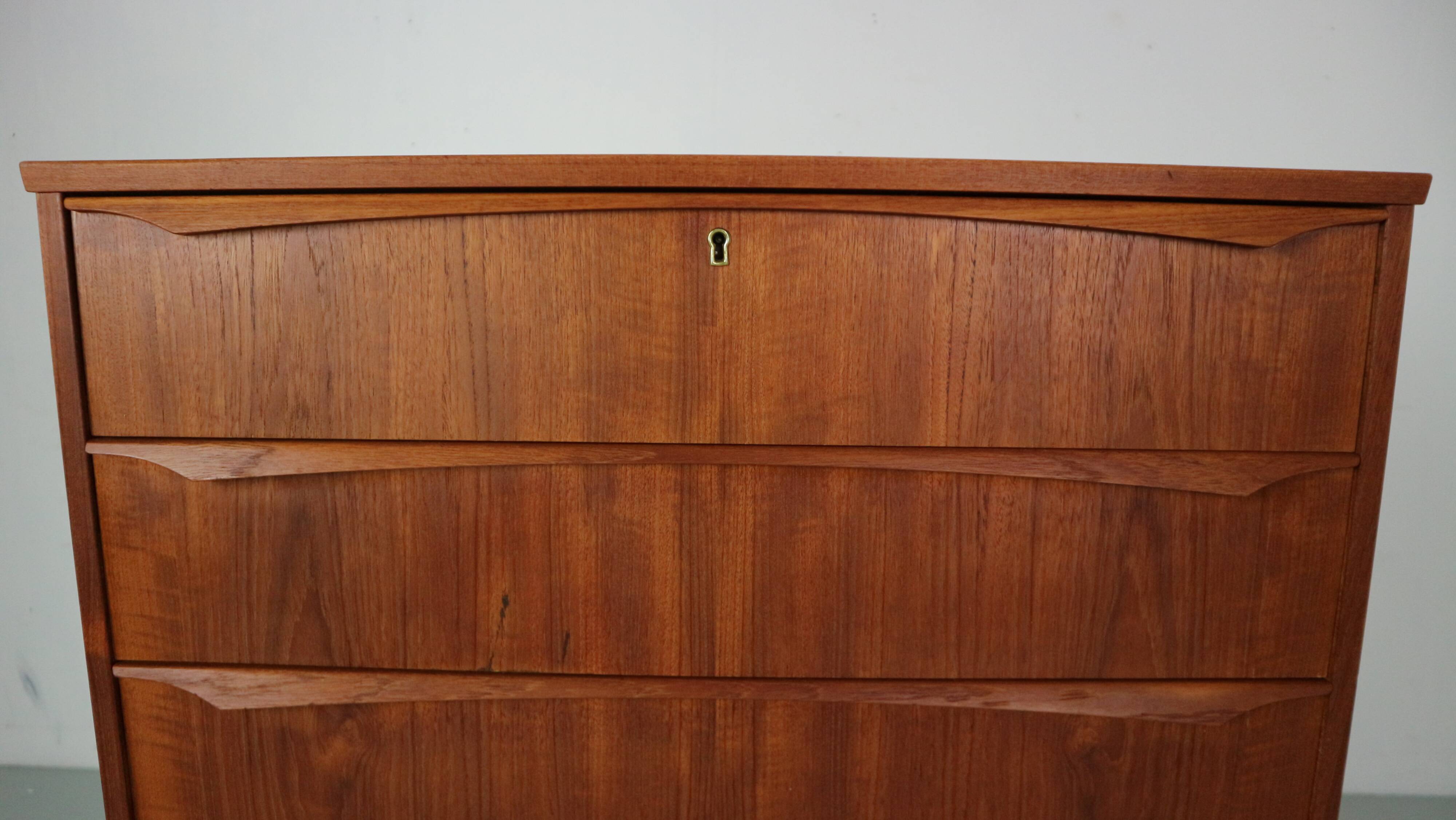 Mid-Century Modern Danish Chest of Six Drawers, Tallboy in Teak, Denmark, 1960