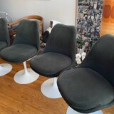 Set of 4 Saarinen Swivel Tulip Chairs for Knoll