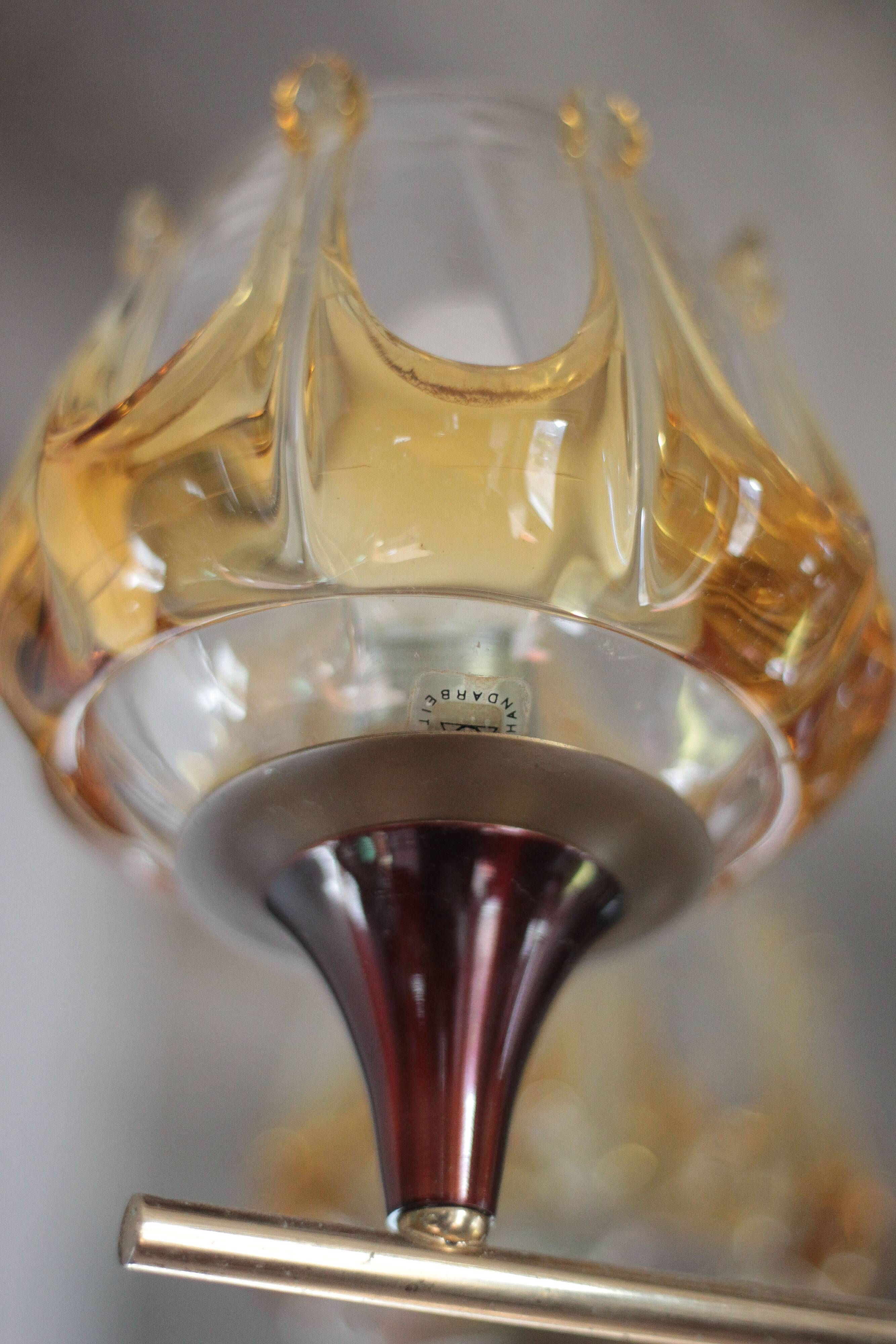 Vintage pendant light, Oberglass Austria glass pendant light, Murano style