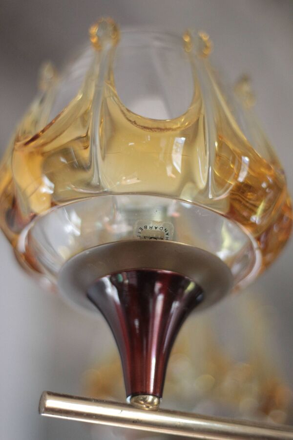 Suspension vintage, suspension verre Oberglass Autriche, Murano style