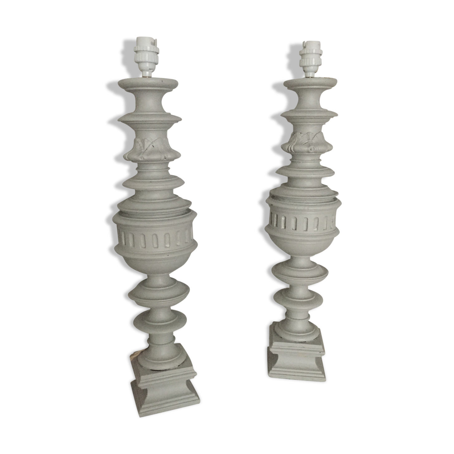 Pair of patinated lamps