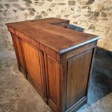 Antique French oak counter / shop counter (early 1900s)