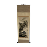 Paysage de montagne et cascade, Chine, signé