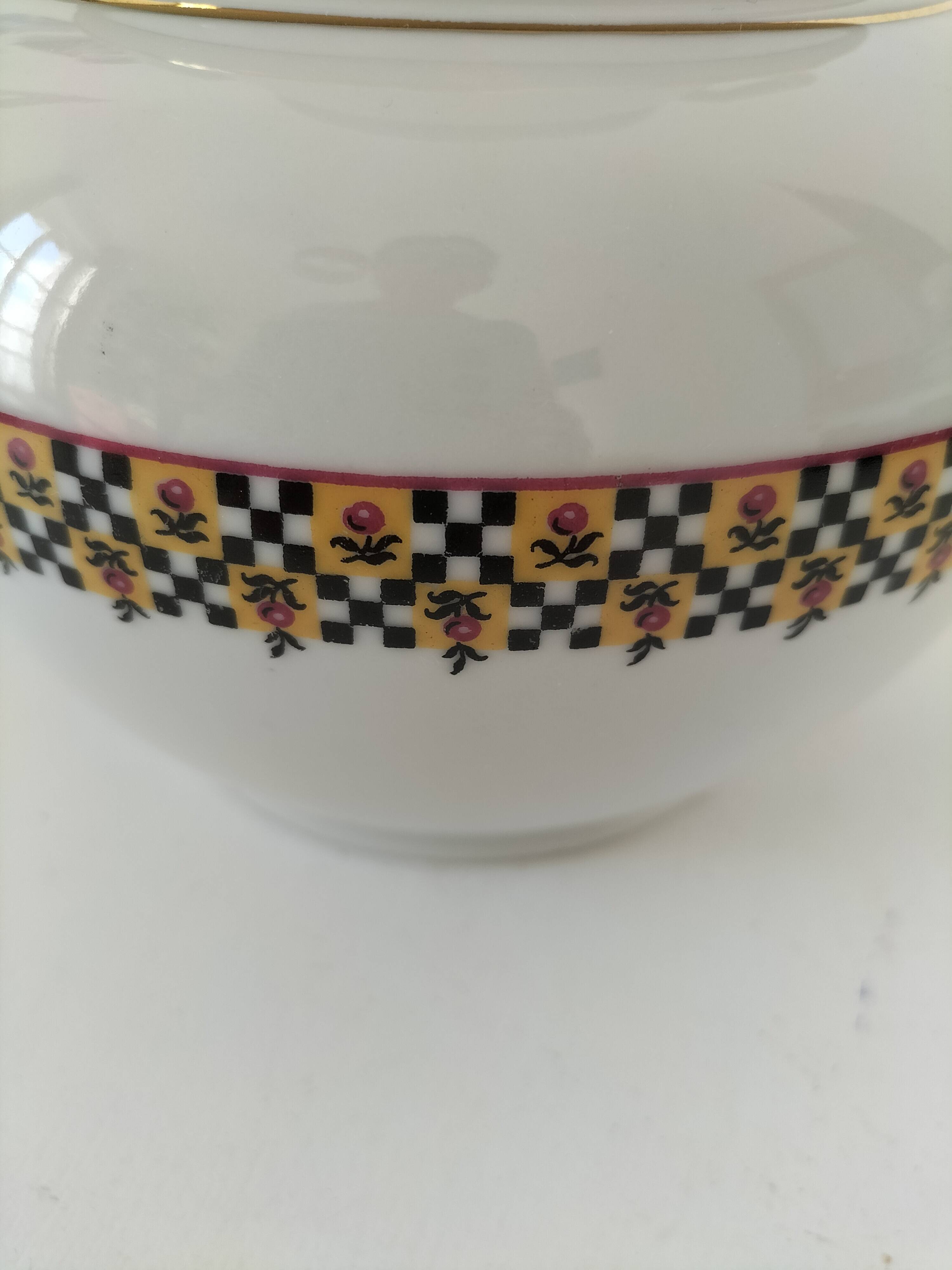 Art Deco filter coffee maker in Limoges porcelain by Balleroy Frères
