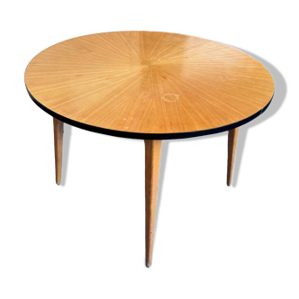 Sun marquetry wooden table